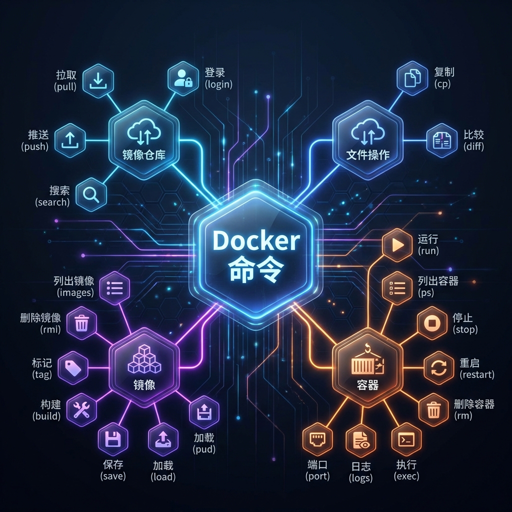 Docker 常用命令关系脑图
